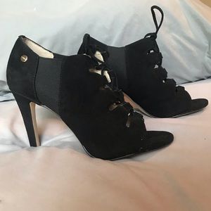 Calvin Klein lace up peep toes